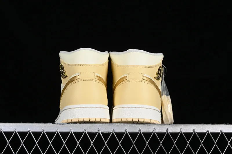 All categories Air Jordan Jordan series basketball shoes Air Jordan 1 Mid Nk Air Jordan 1 Mid AJ1 Joe 1 white gold Chinese casual sneakers FB9892-200